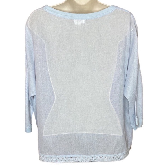 Meadow Rue | Sheer Embroidered Oversized Blouse S - Picture 2 of 7